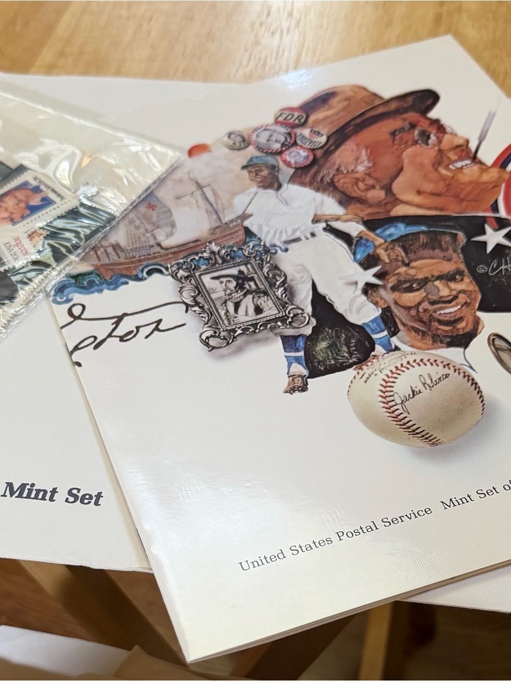 Unbranded White Baseball-Themed Decorative Print with Vintage Sports Collage